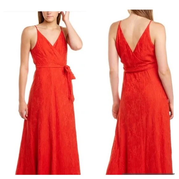 Hutch Dresses & Skirts - Hutch Wrap Dress Maxi Sleeveless Red Belted Size Medium Gauzy